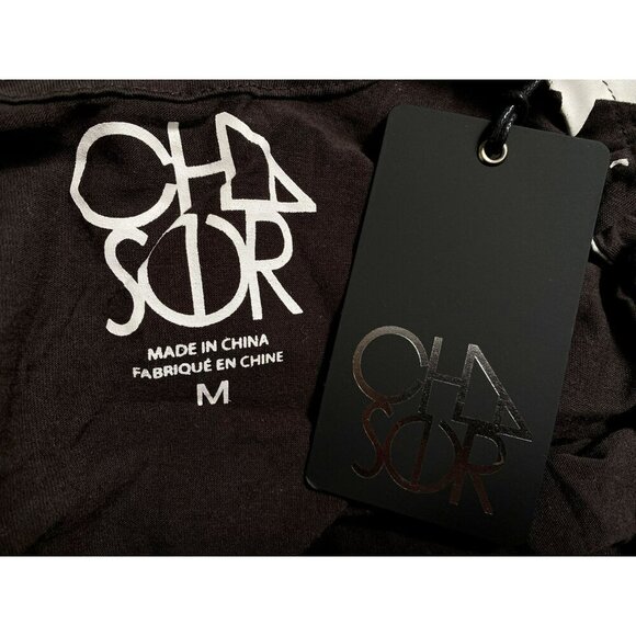 Chaser Black & White Stars Graphic Tank Top Sz M Scoop Back V-Neck  NEW - Picture 5 of 5